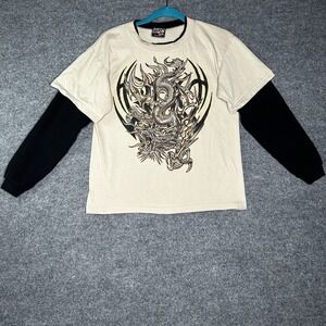 Top Heavy Japanese Dragon Long Sleeve Shirt Youth Size Large Streetwear Thermal